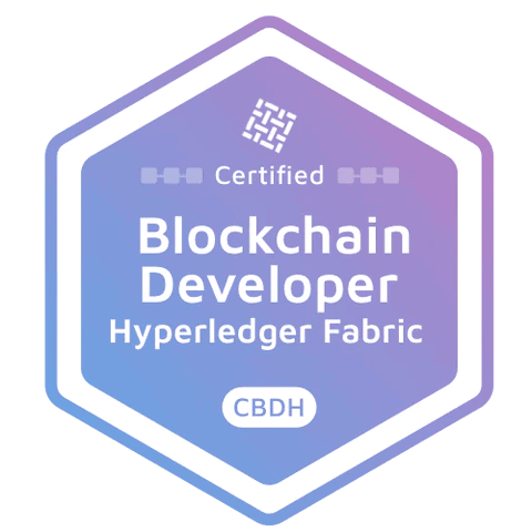 Certified Blockchain Developer Hyperledger Fabric badge for AIIT.