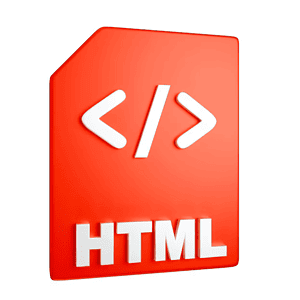 HTML coding icon representing web development and programming skills.