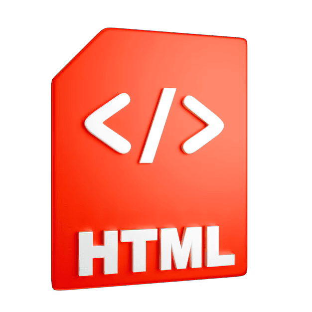 HTML coding icon representing web development and programming skills.