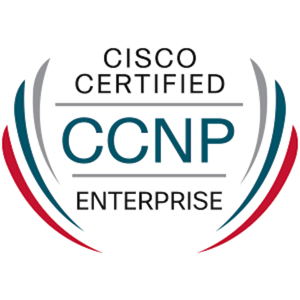 Cisco CCNP Enterprise certification badge for networking professionals.
