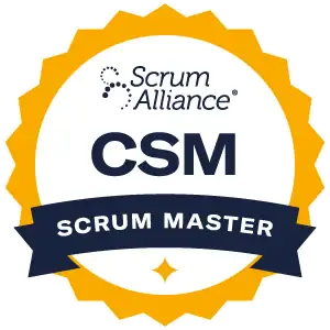 CSM Scrum Master Badge for Project Management.